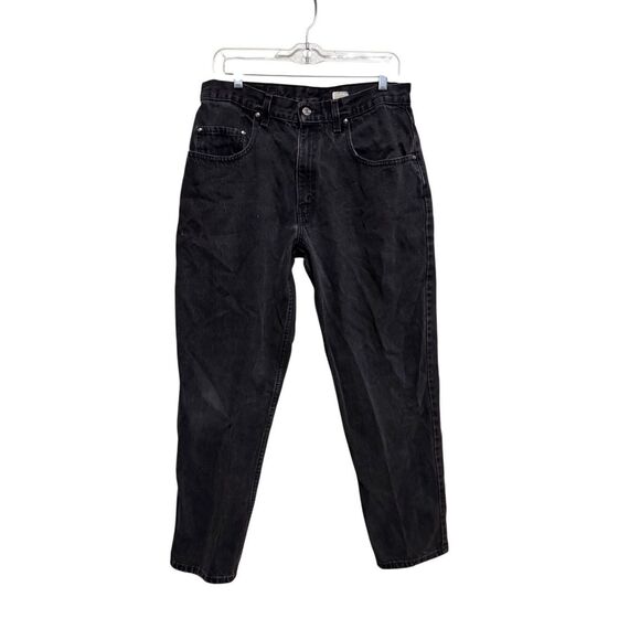 Vintage Levis 545 Jeans 32 X 30 90s Dark Wash Straight Loose Black Brown Tab Y2K - Picture 1 of 8